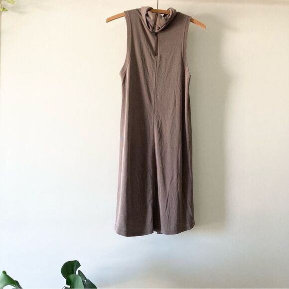 Free People Queen Anne Tank Brown Tunic Length High Neck Size S - Picture 5 of 6
